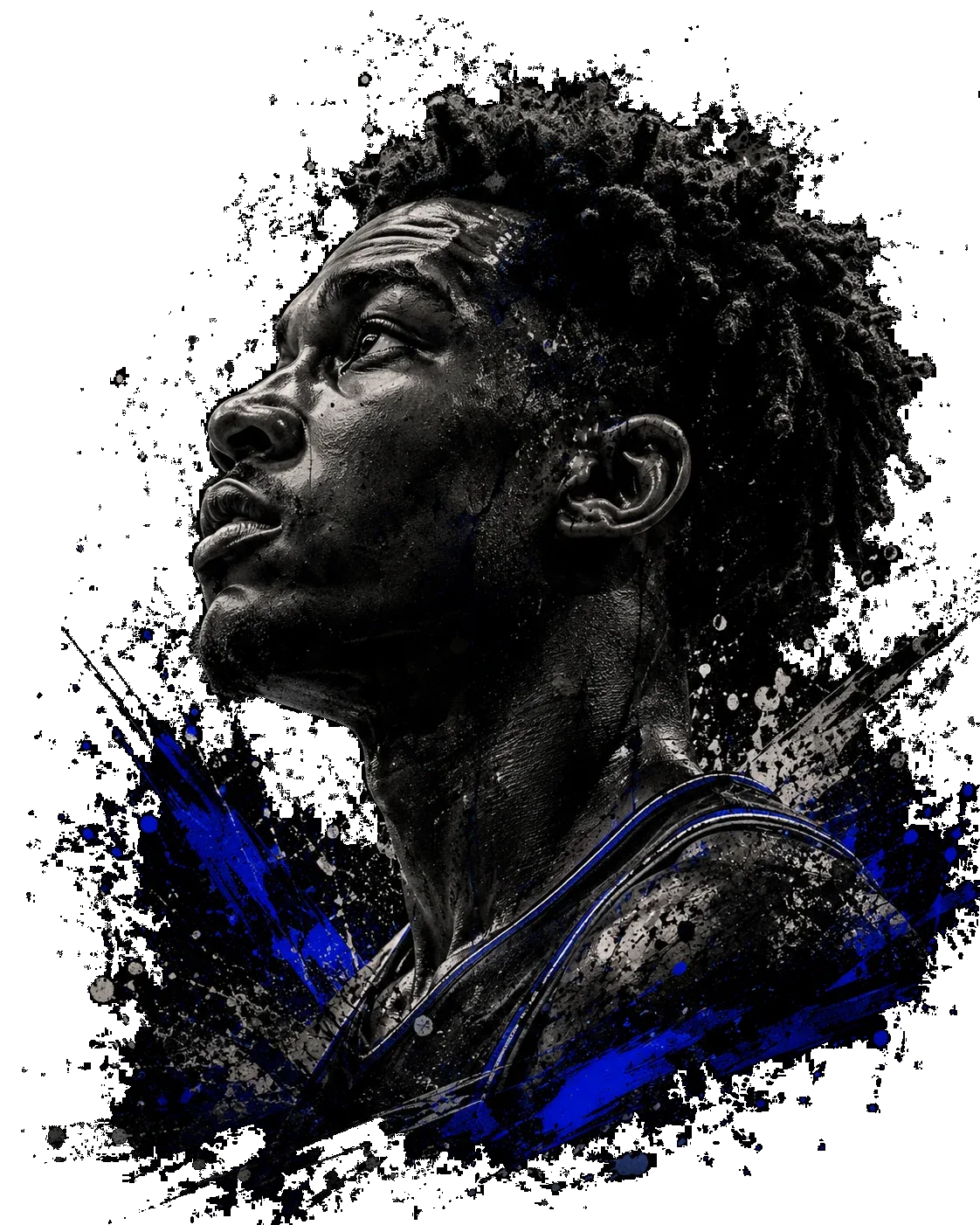 Athlete portrait looking upward