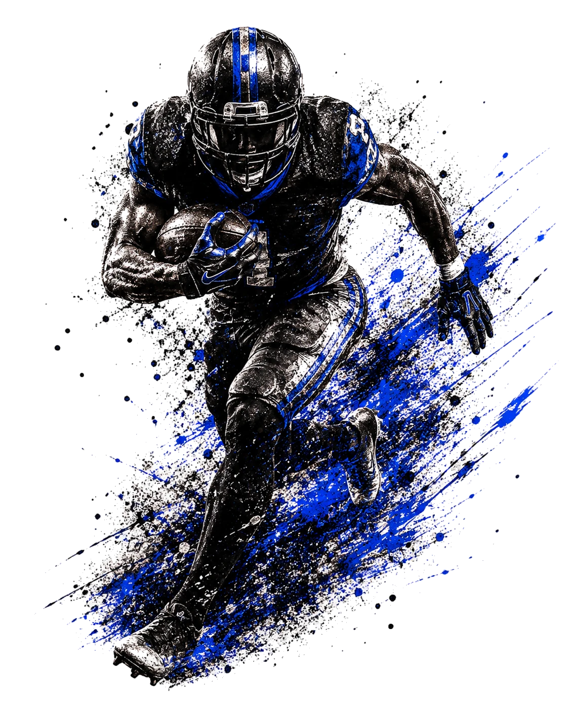 Football player holding a football