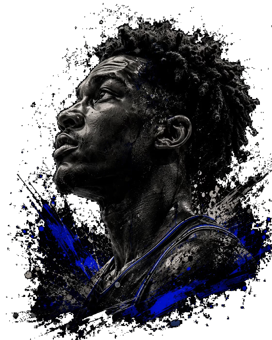 Athlete portrait looking upward